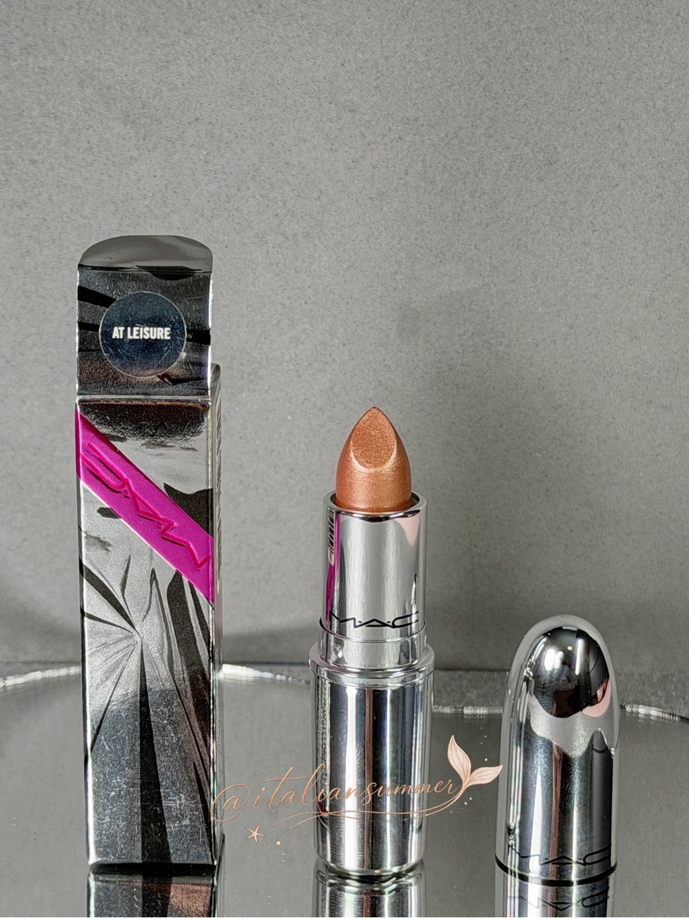 MAC At Leisure Frost Lipstick Limited Silver Chrome Rare Discontinued NIB